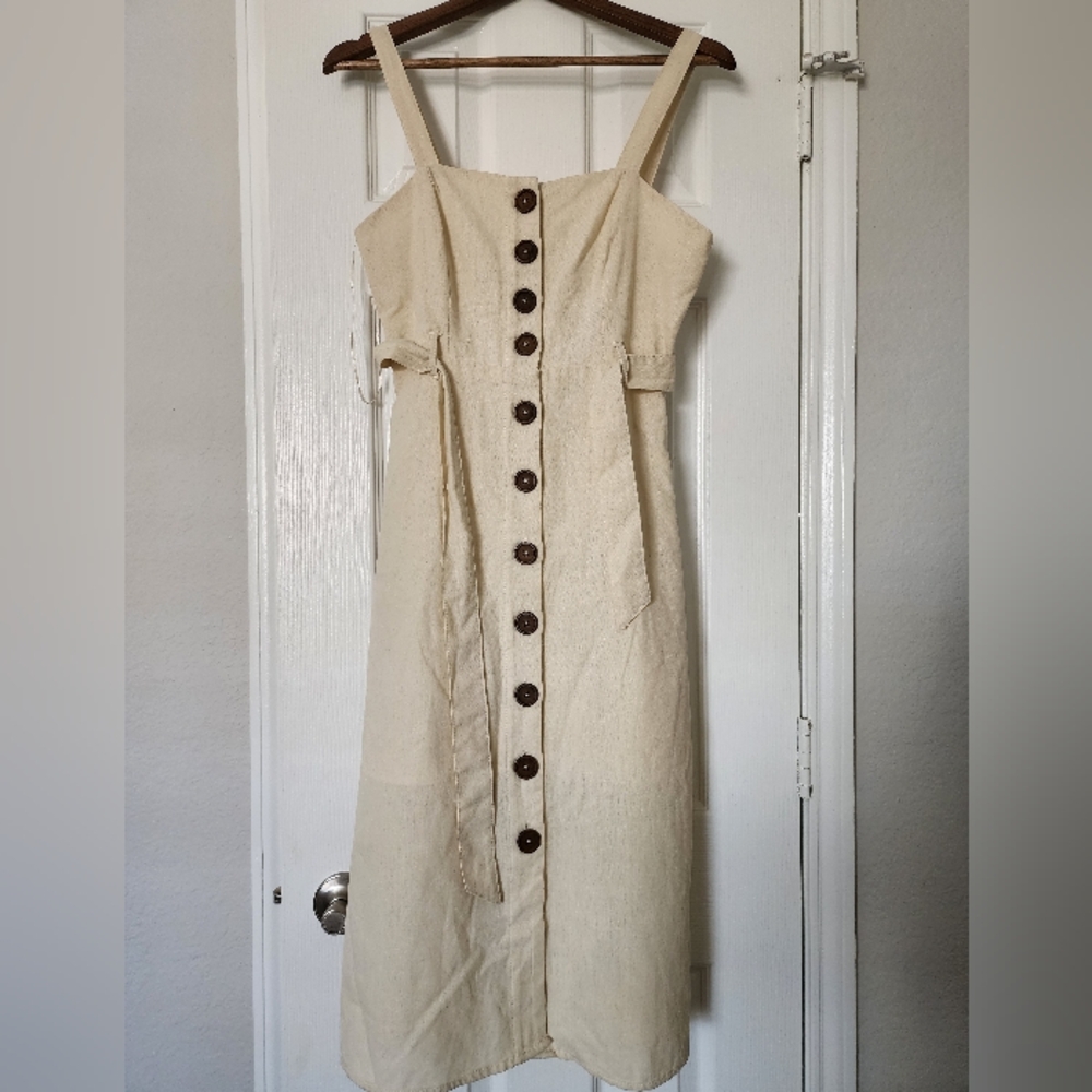 Altar'd state Linen Dress in Oatmeal Size Small